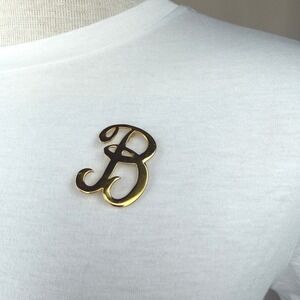 Vintage Gold Plated Monogram B Brooch Pin Letter